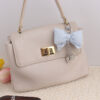 Wholesale Trendy Blue Plaid Bow Silicone Keychain Bag Charm Decorative Accessory Gift
