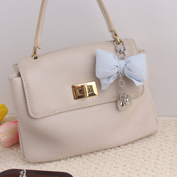 Wholesale Trendy Blue Plaid Bow Silicone Keychain Bag Charm Decorative Accessory Gift