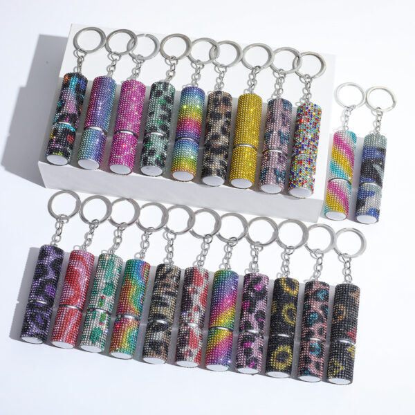 Wholesale Alloy Rhinestone Perfume Bottle Keychain Pendant, Creative Gift for Women