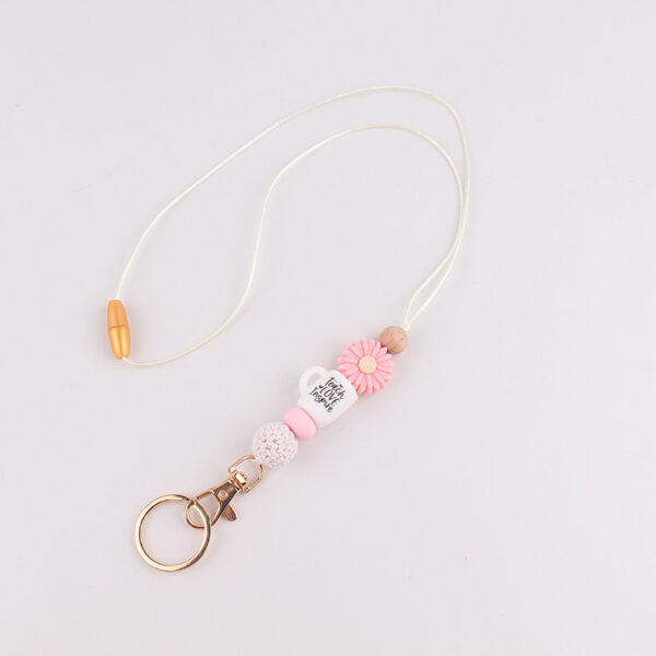 Wholesale Silicone Beaded Lanyard Keychain  Chic ID Badge or Cup Charm for Everyday Accessory