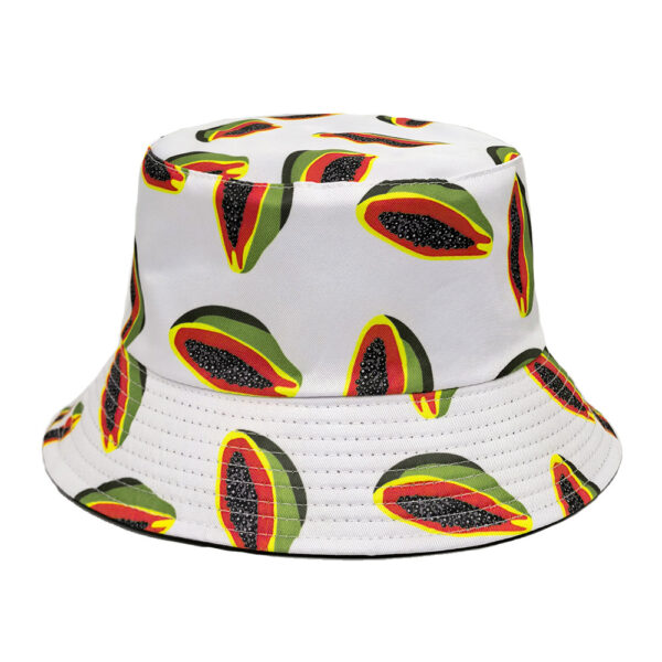 Wholesale Trendy Papaya Pattern Bucket Hat Reversible Sun Protection for Outdoor Casual Wear