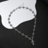 Wholesale Hip Hop Layering Cross Pendant Necklace Set Unisex Zinc Alloy Ancient Silver Boutique Resale Accessory