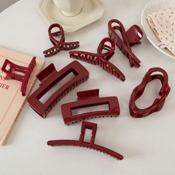 oly-1438f1cf7cb1a2f3833aea8745160f21 Wholesale Chic Resin Hair Claw Clip Large Red Updo Gripper Everyday Styling