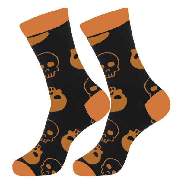 Wholesale Halloween Cat and Skull Cartoon Mid Tube Socks Winter Absorbent Socks for Unisex Holiday Gift