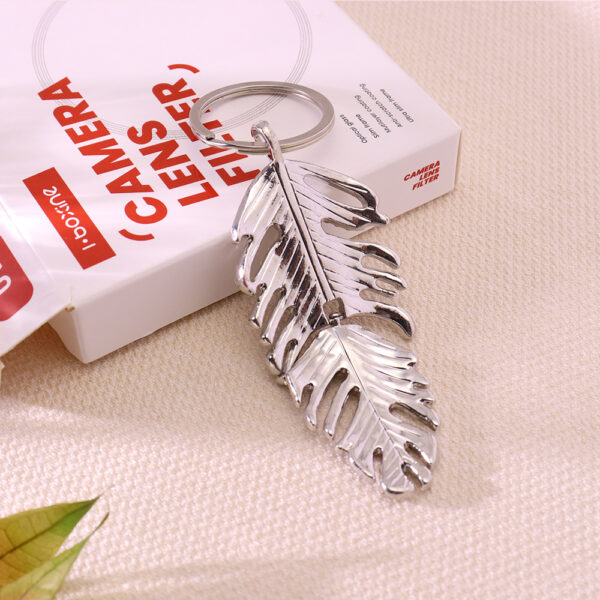 oly-14704163de77b054bb8d747b67485740 Wholesale Light Luxury Feather Rhinestone Long Pendant Keychain Metal Car Key Accessory