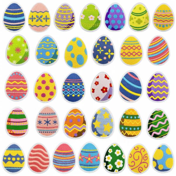 Wholesale Cartoon Party Embroidered Easter Egg Iron-On Cloth Patches Decorative Stickers for Resale