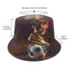 Wholesale Football Print Bucket Hat Trendy Double Sided Sun Protection Hat for Outdoor Sports