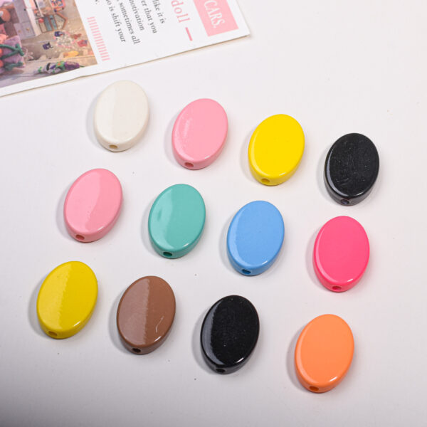 Wholesale Light Luxury Acrylic Loose Beads Ellipse Solid Color Electroplated DIY Beads for Phone Charm Bag Chain Bracelet Making Gift Resale