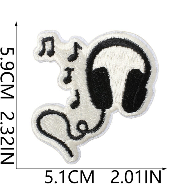 oly-1494a5e2fb05f3f5727bbeb8d7dff561 Wholesale Polyester Thread Embroidered Patch Musical Note Decorative Accent for Clothing Repair and DIY