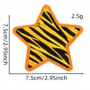 Large leopard print five-pointed star cloth patch 2#