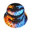 Wholesale Reversible Dragon Pattern Bucket Hat Short Brim Sun Protection Casual Fashion Accessory