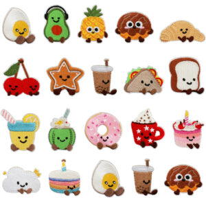 oly-14cb5c0dac921be106bf70d805ae321c Wholesale Decorative Food Embroidery Patch Doughnut Croissant Design Polyester Thread Resale Craft Supply Gift