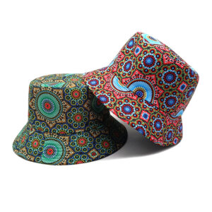 Wholesale Reversible Printed Fisherman Hat Retro Pattern Sun Protection Outdoor Travel Women's Casual Hat