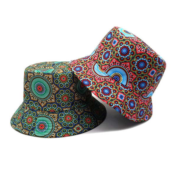 Wholesale Reversible Printed Fisherman Hat Retro Pattern Sun Protection Outdoor Travel Women's Casual Hat