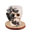 Wholesale Halloween Butterfly Skull Resin Pen Holder Desktop Ornament Decorative Accent Gift for Couple Wedding
