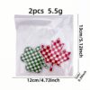 oly-1507cb2a1a1156d2a5e263993f32f935 Wholesale Checkerboard Clover Maple Leaf Embroidered Patches Set of 4 Iron On DIY Clothing Decor Craft Supply
