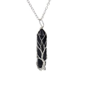 silver black agate
