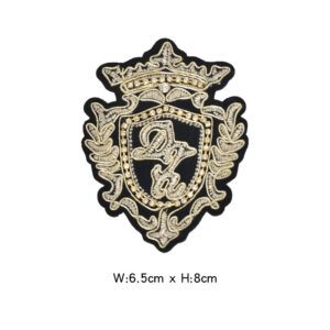 Light gold letter badge