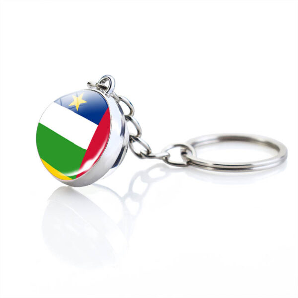 Wholesale Metal Glass Ball Keychain African Country Flags Student Gift