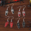 oly-1534a4ed8496588c73a0579b139093f9 Wholesale Retro Gothic Cross Skull Coffin Earrings Zinc Alloy Electroplating Party Wear Jewelry Accessory
