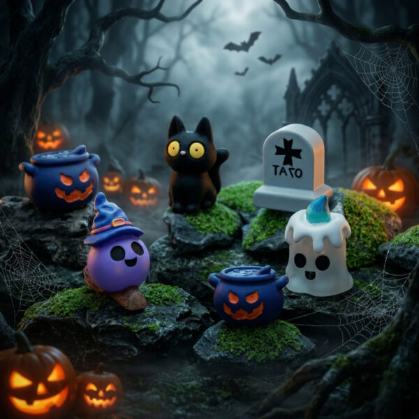 Wholesale Halloween Funny Pumpkin Resin Ghost Ornament Desktop Decor Party Favor Gift