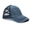 Wholesale Chic Distressed Crossover Baseball Cap Yellow Adjustable Cotton Polyester Everyday Accessory