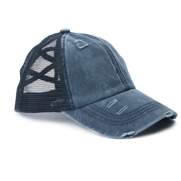 Wholesale Chic Distressed Crossover Baseball Cap Yellow Adjustable Cotton Polyester Everyday Accessory