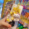 Wholesale Trendy Korean Style KT Cat Resin Keychain, Cute Beaded Bag Charm for Women, Car Key Accessory Gift OLY Exclusive