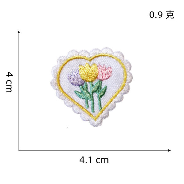 oly-15db754497e273e2061f8edbc2c5cbd4 Wholesale Stylish Flower Love DIY Patch - Polyester Thread Self-Adhesive Embroidery Patch for Bags, Clothing, and Headwear