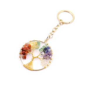 Colorful golden spiral root keychain 5cm
