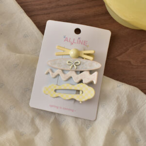 #1 Yellow Oval Bow - 4pcs