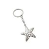 Wholesale Zinc Alloy Vintage Silver Starfish Keychain Trendy Car Key Accessory or Bag Charm