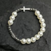oly-1602a75e24688535e8032fe3788a4fe9 Wholesale Glass Pearl Stretch Bracelet Vintage Cross Design 10mm Zinc Alloy Jewelry Accessory for Women