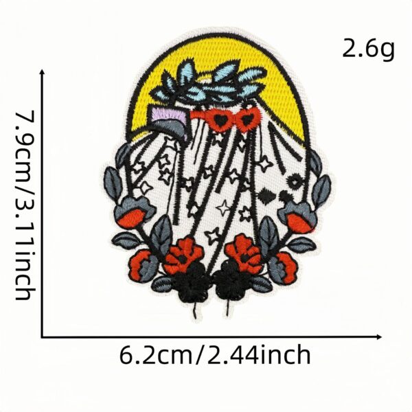 Wholesale Trendy Red Embroidered Cloth Patches Polyester Thread Decorative Sewing Accessories