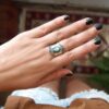 Wholesale Bohemian Teardrop Turquoise Irregular Ring, Alloy Electroplated Jewelry Accessory for Wedding Gift