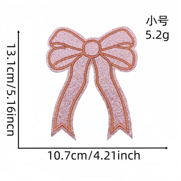 oly-1614ea6a6f649517399274e9713d3da0 Wholesale Cartoon Glitter Bow Embroidered Patch Polyester Thread DIY Clothing Accessory