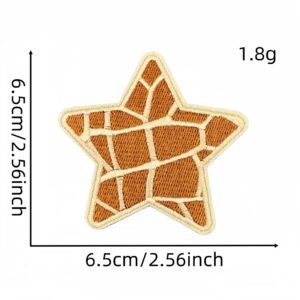 Small leopard print five-pointed star cloth stickers 8#