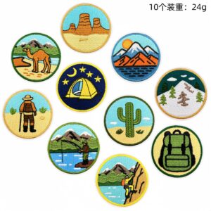 Outdoor round cloth stickers b10 pack