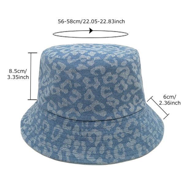 oly-1665a2495fe658f68e6f211193f77059 Wholesale Chic Leopard Print Denim Fisherman Hat Sun Protection Bucket Hat for Everyday Use Fashion Accessory