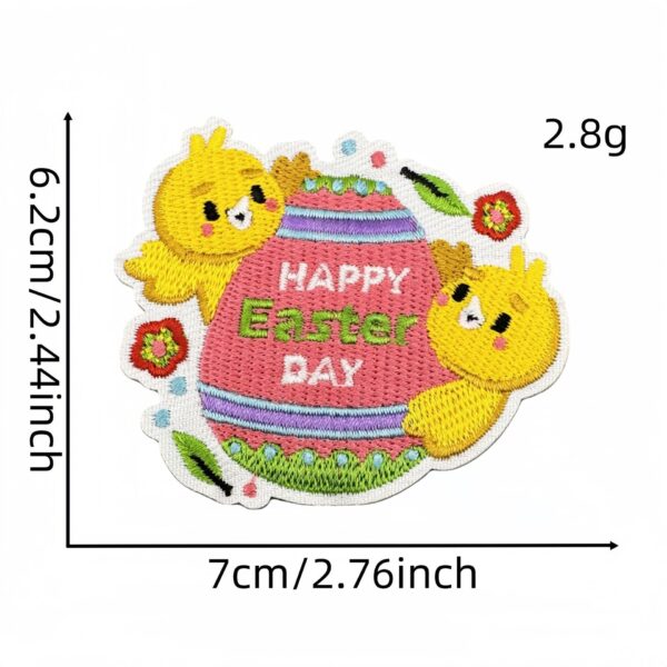 oly-1689aed8fb12db2cc4e9c9ff2749bdca Wholesale Easter Egg Rabbit Embroidered Iron On Patch Polyester Thread DIY Baggage Accessory