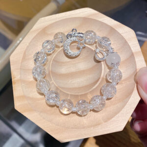 Moon white floral 10cm bracelet (packed in bag)