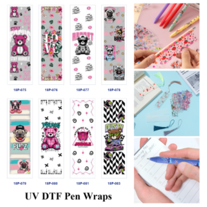 Wholesale 2/8/16pcs UV DTF Stickers Street Bear Pug Leopard Floral Race Car Print Pen and Bookmark Stickers