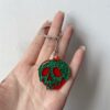 oly-169caecbd4fd1924e233335f91e03580 Wholesale Halloween Acrylic Keychain Leopard Print Pumpkin with Spider Web, Party Favor Accessory