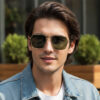 Wholesale Retro Metal Frame Sunglasses Classic Double Beam Pilot Design for Driving Sun Protection Fashion Accessory