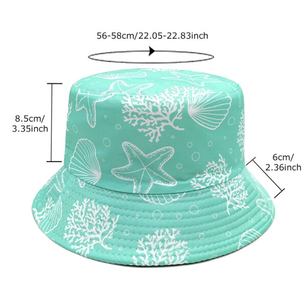 Wholesale Starfish Pattern Double Sided Fisherman Hat Sun Protection Fashion Accessory for Outdoor Travel Gift