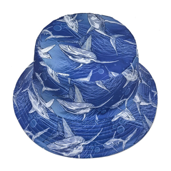 Wholesale Shark Print Bucket Hat Double Sided Sun Protection Hat for Men Women