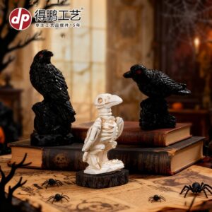oly-16f3ff06607d82297b929b62707e9f69 Wholesale Resin Skeleton Crow Halloween Modern Home Decor Decorative Accent