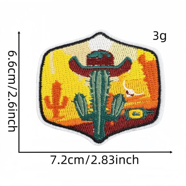 Wholesale Western Cowboy Cactus Denim Patch Machine Embroidery Craft Supply for Bags