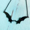 oly-172edc779d1bbb4d8b89ddb765023d78 Wholesale Zinc Alloy Gothic Bat Wing Pendant Necklace Silver Plated Chain Trendy Jewelry Accessory for Resale