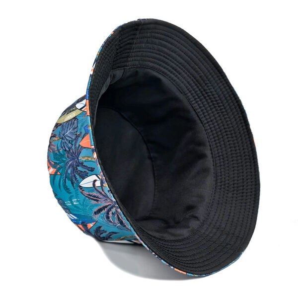 Wholesale Chic Bucket Hat with Palm Tree Print Sun Protection Unisex Summer Hat for Outdoor